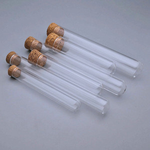 LabTestKit 20pcs/lot Lab Dia15mm/18mm/20mm/25mm/30mm Round-bottom Glass Test Tube with Corks Educati