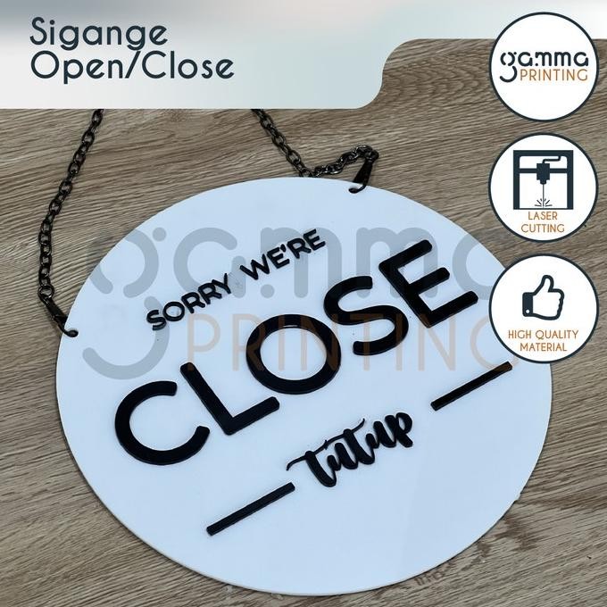 

TERLARIS Acrylic Signage Open Close / Papan Akrilik Timbul Buka Tutup Sign Toko an