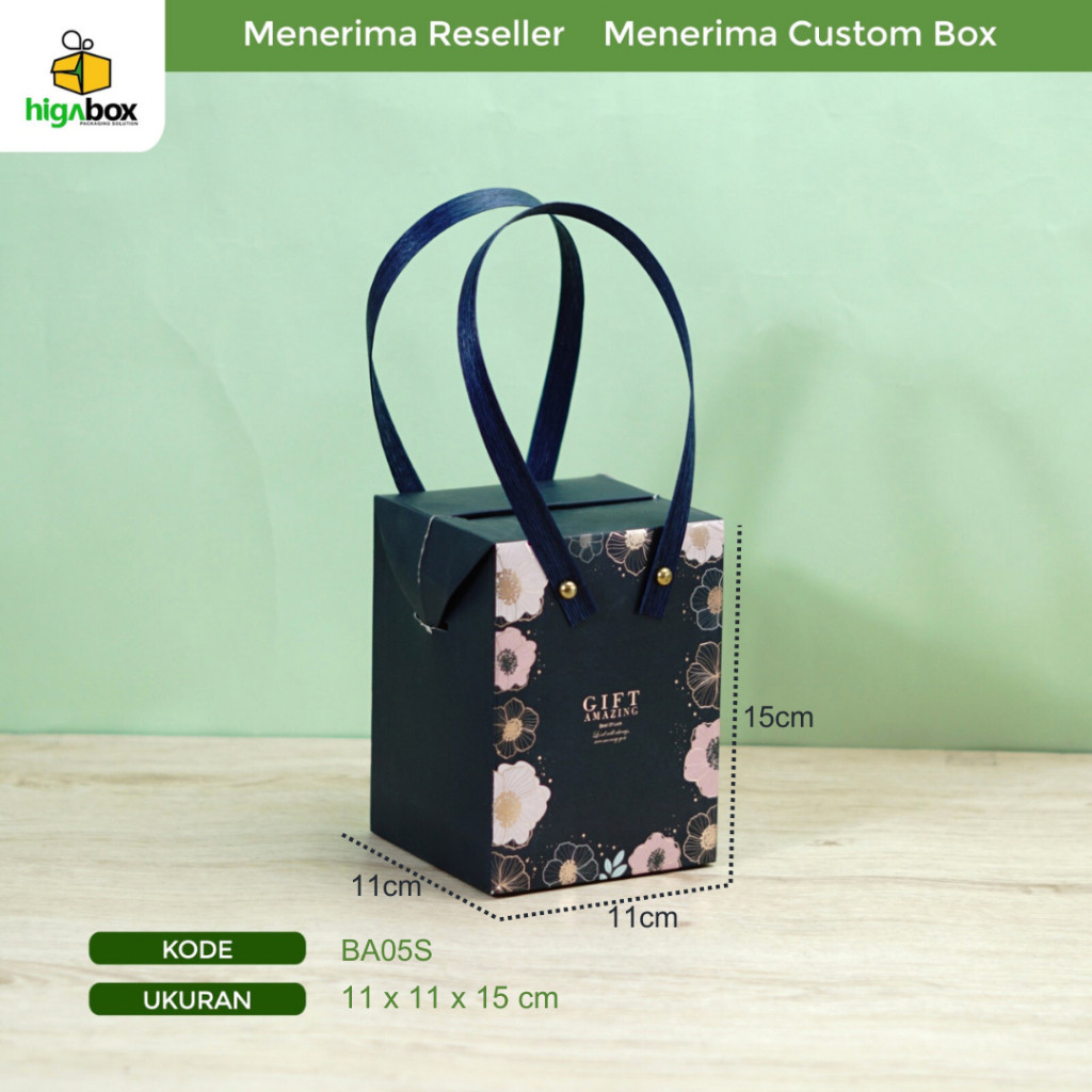 

Box Gable Handle Tali, Souvenir Box, Gift Box, Hampers, Kemasan Packaging I Ba05