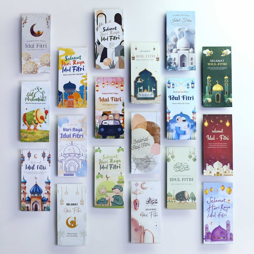 

Amplop Lebaran Premium (Isi 50Pcs) Desain 2025 Berbagai Tema Angpau Idul Fitri Panjang 100Gsm