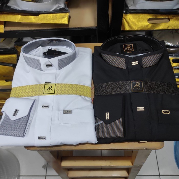 Murah Jubah Alraz Alraz Putih Hitam Manset Premium Non COD