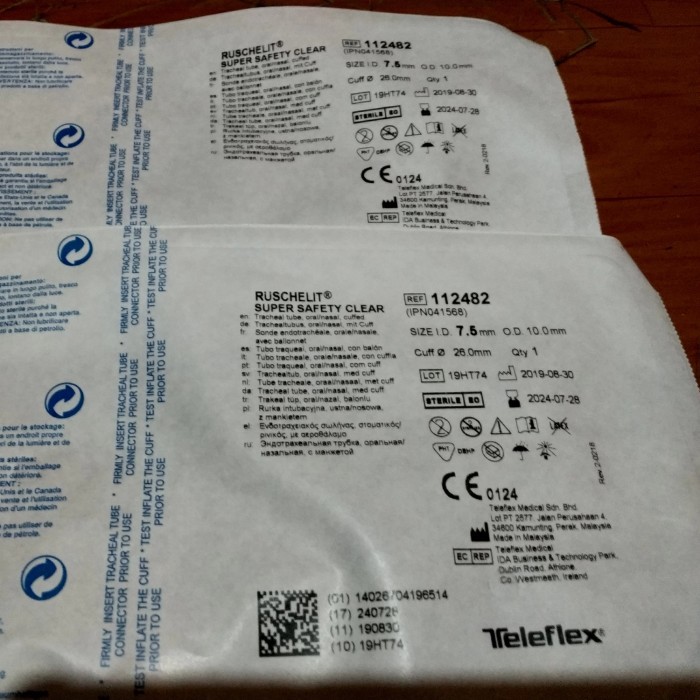 ETT Cuff endotracheal tube with cuff, Rusch super safety clear 112482