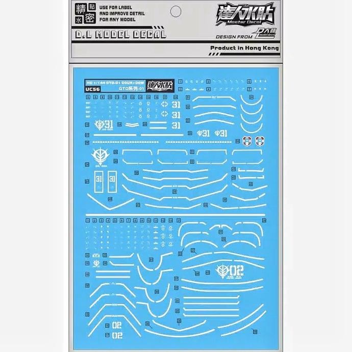 Promo HG GUNDAM THE ORIGIN PROTOTYPE GOUF/DOM TEST TYPE WATER DECAL COD