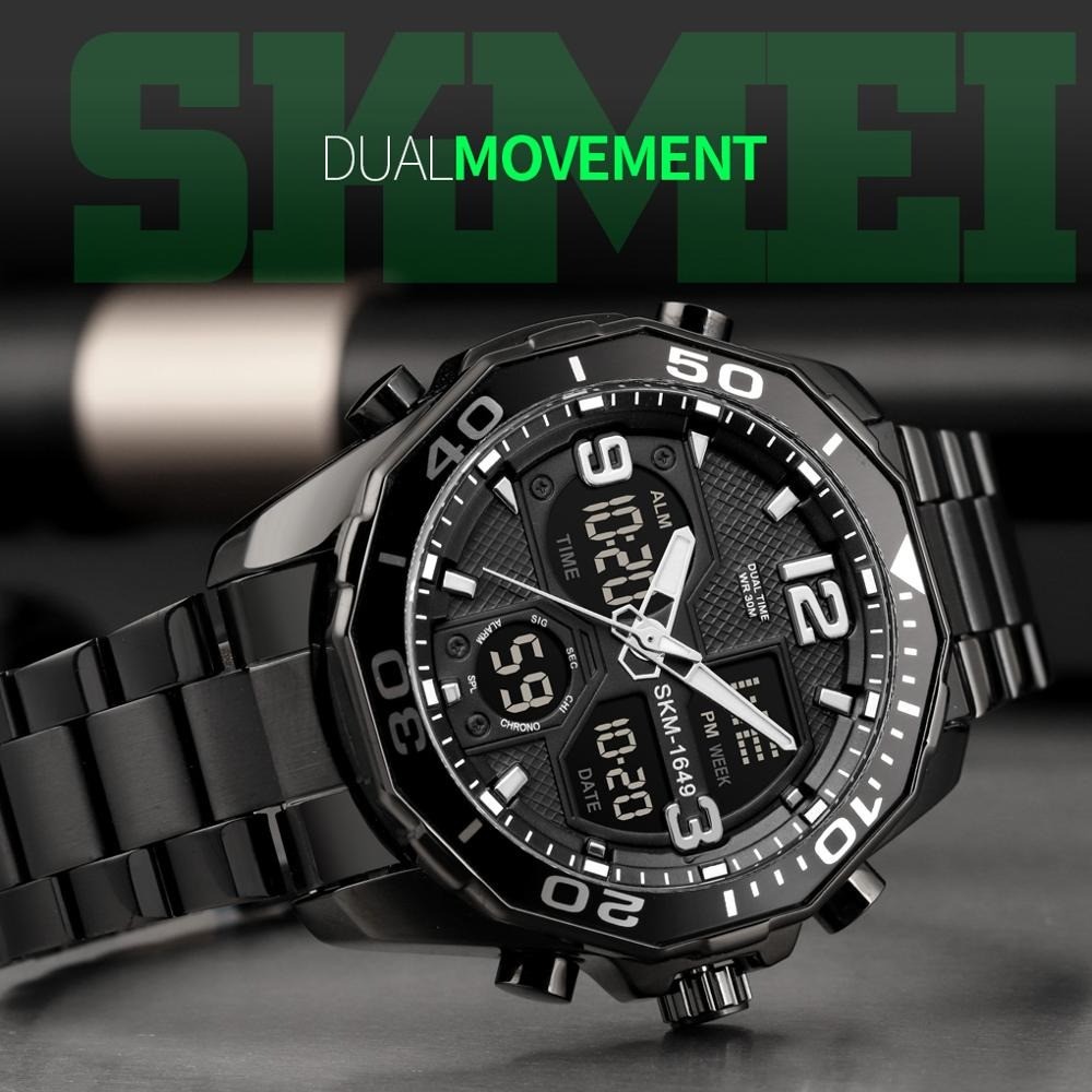 [MURAH] SKMEI Jam Tangan Analog Digital Pria Stainless Steel - 1649