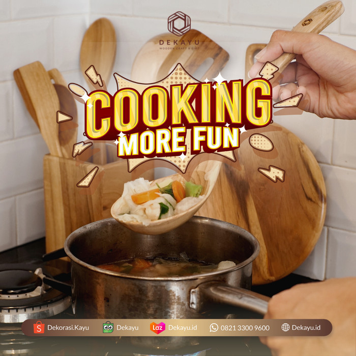 Budling Dekayu - Art Cooking Set Utensil Set Spatula Sutil Kayu