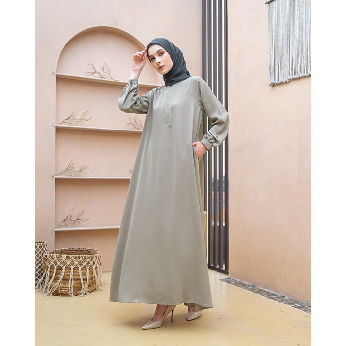 Murah Heaven Lights - Elma Dress - Gamis Polos Wanita Muslim Non COD