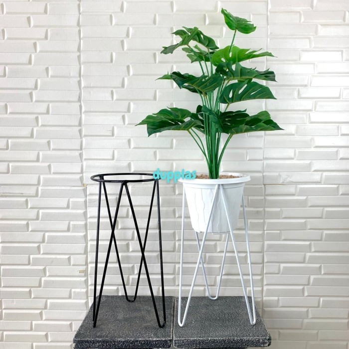 TERBARU Pohon Hias Daun Monstera Tapak Gajah Semi Latex Artificial Pot Tulip