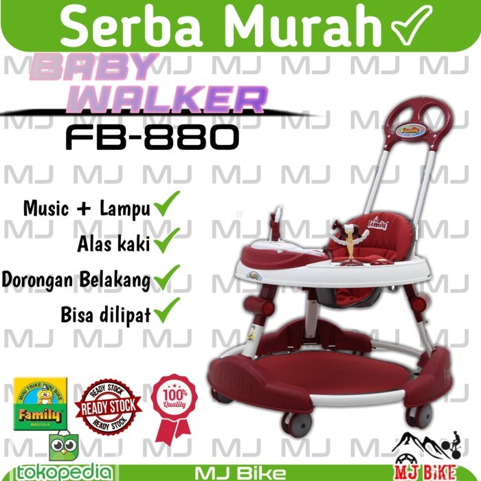 NEWW Baby Walker Family FB 880 Family Baby Walker FB-880 - Merah - Hijau