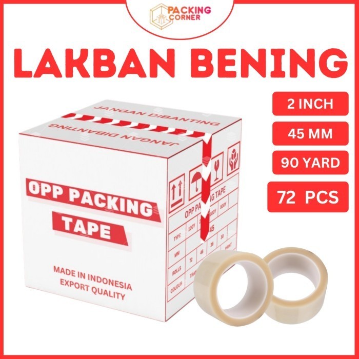 

LAKBAN SOLATIP BENING 2 inch 45 mm x 90 yard MURAH 1 Dus GOJEK / GRAB