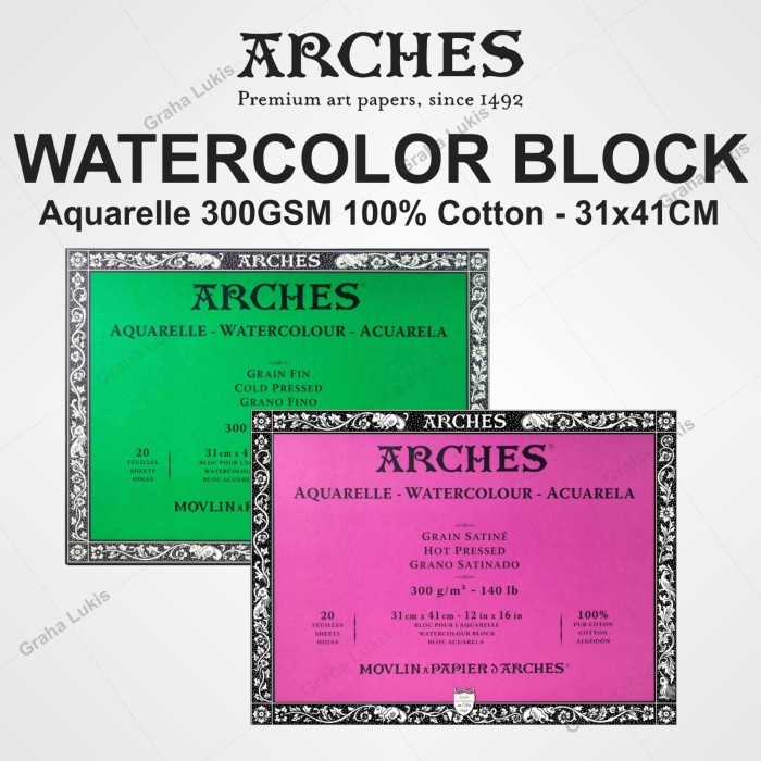 

HRG DISKON Arches Watercolour Block 300GSM 31x41 100% Cotton