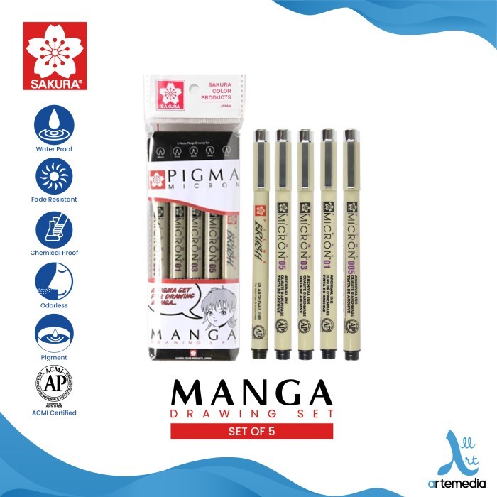 

JUAL Drawing Pen Sakura Pigma Micron Manga Set Pulpen Gambar