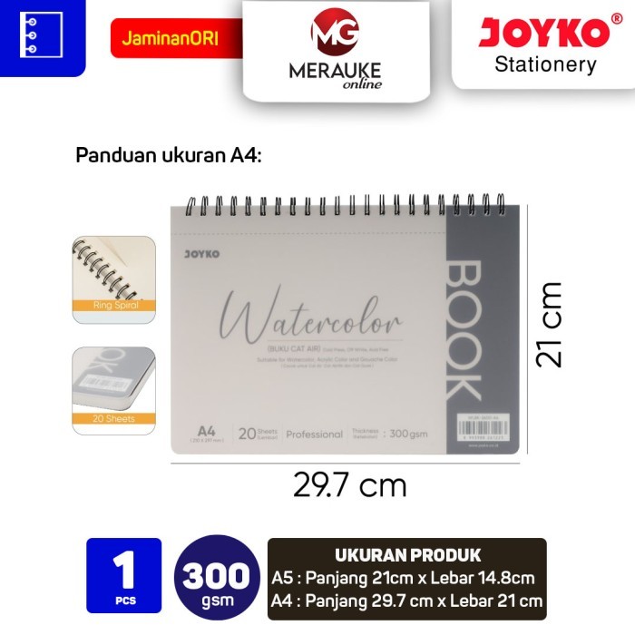 

HOT SALE Joyko Watercolor Book Buku Cat Air WLBK 2600 300 gsm 20 Sheets WLBK 2600 A5 Dan A4