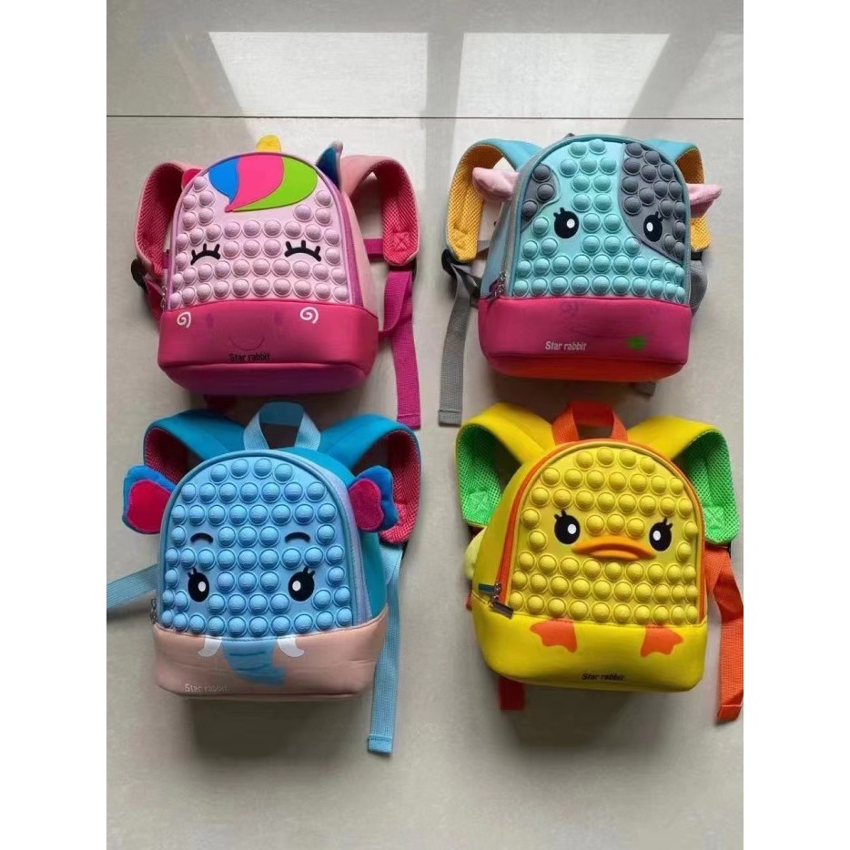 Tas impor ransel anak Pop it lucu - Tas anak Backpack murah cute