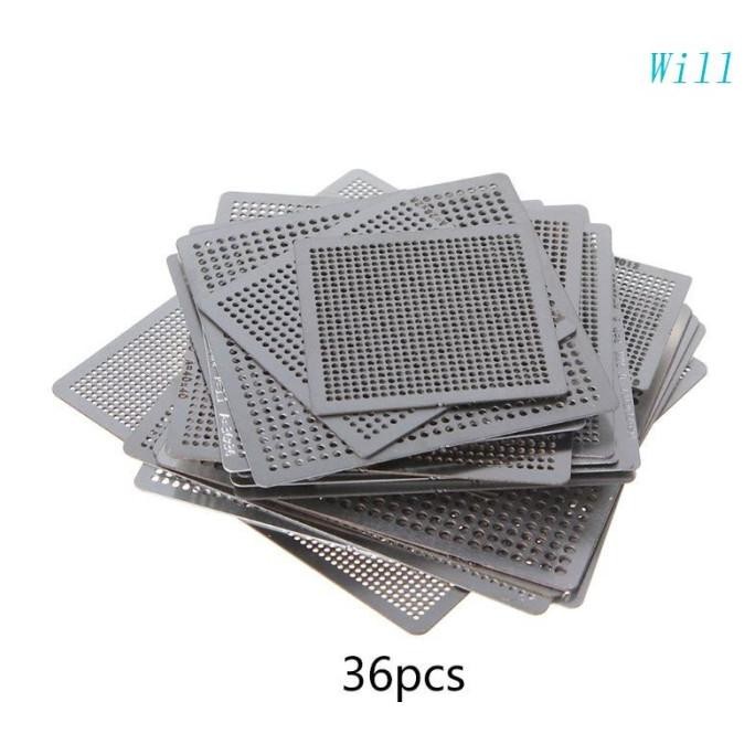 

Bisa Payment Tempo 36 Pcs set Stensil BGA Reballing Universal Bahan Baja Panas Untuk