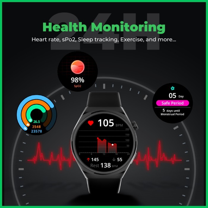 Black Shark S1 Smartwatch Amoled Display 100+ Sports Modes Blackshark