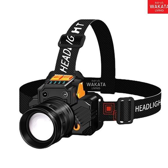 Senter Lampu Kepala Super Terang Headlamp Led Rechargeable Zoom