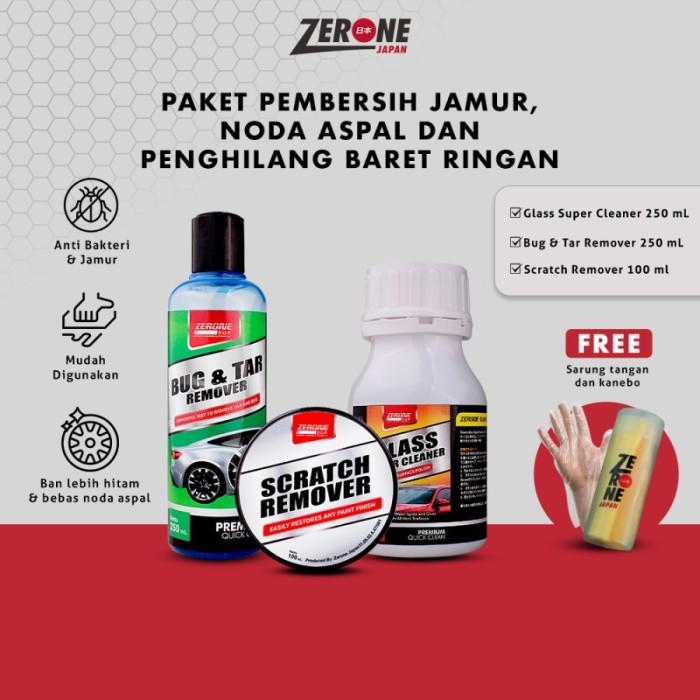 Glass Super Cleaner Pembersih Jamur Kaca Mobil Zerone Bundling Promo
