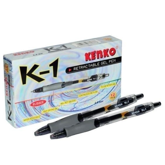 

Pulpen Gel Kenko K-1 0.5Mm Hitam Original (1Lusin)