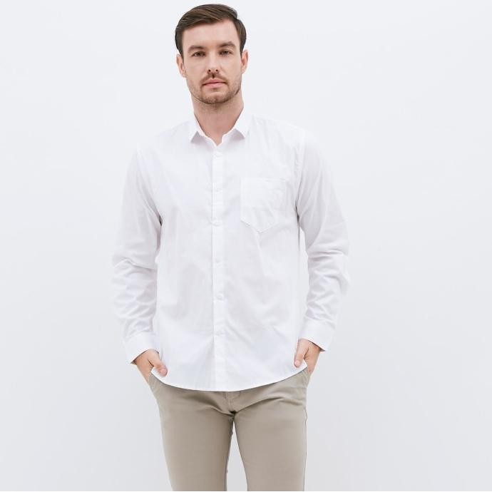 M231 Kemeja Pria Basic Warna Putih 1468A