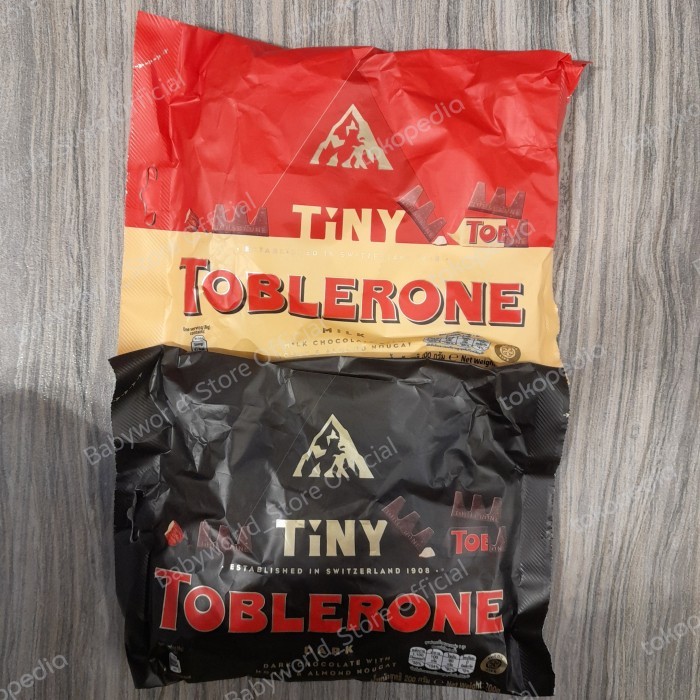 Toblerone TINI MINI coklat MILK CHOCOLATE / DARK CHOCOLATE IMPORT 200g