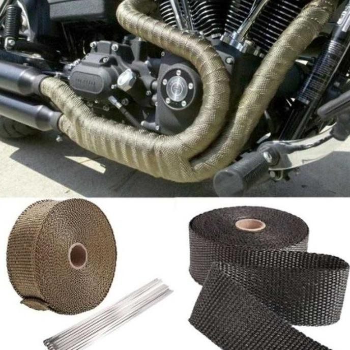 

LAKBAN KNALPOT PEREDAM ANTI PANAS EXHAUST WRAP / PELINDUNG PANAS ASLI