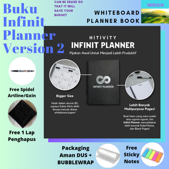 

DISKON Buku Agenda Whiteboard New Infinit Planner versi lama dan baru