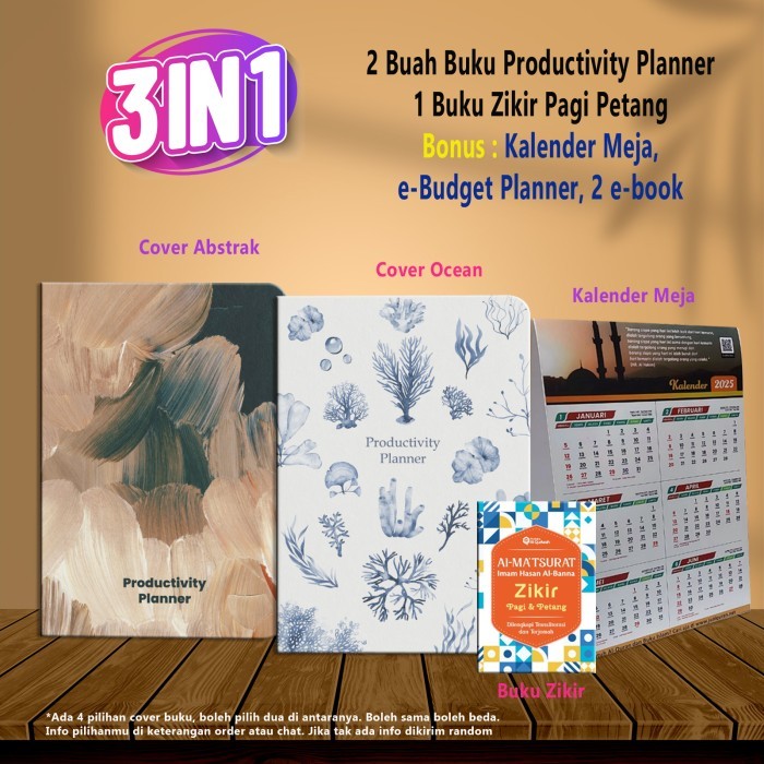 

HOT SALE Buku Agenda : Productiviy Planner Peningkat Produktivitasmu Beli 1 Dapat 4 Muslim &