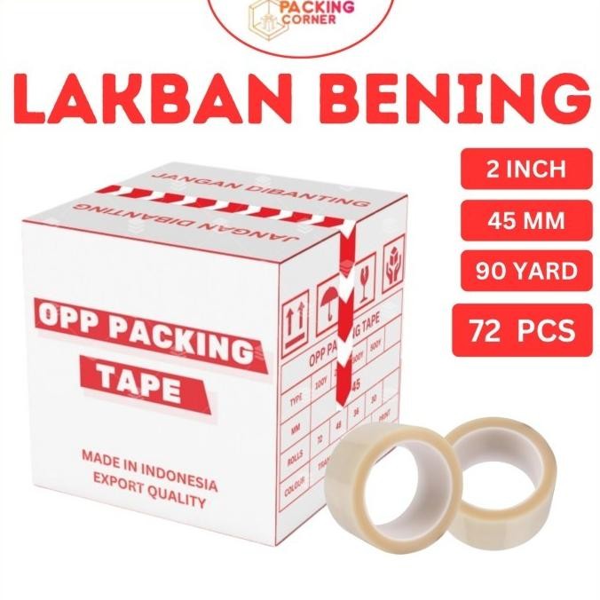 

LAKBAN SOLATIP BENING 2 INCH 45 MM X 90 YARD MURAH 1 DUS GOJEK / GRAB ASLI
