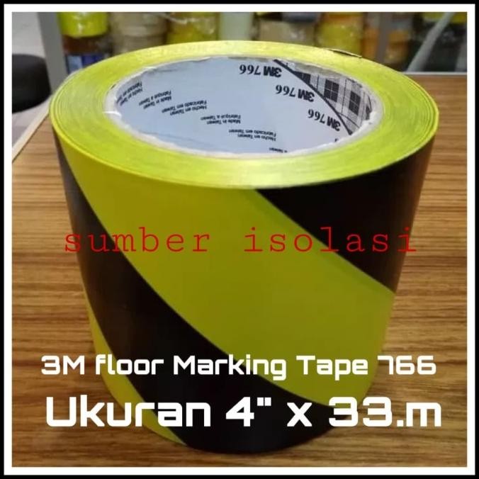 

FLOOR MARKING TAPE 766 YELLOW-BLCAK UKURAN 4" X 33.M LAKBAN LANTAI 3M ASLI