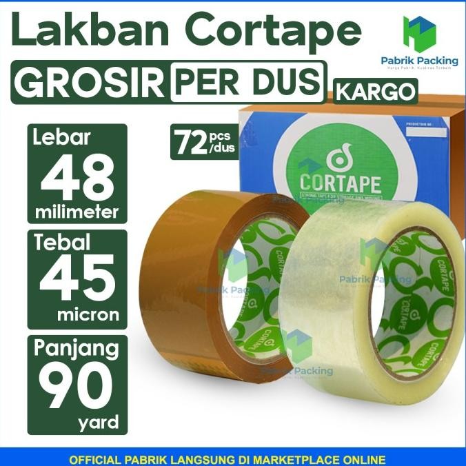 

LAKBAN CORTAPE SETARA DAIMARU - UKURAN 48MM X 90YARD MURAH 1 DUS ASLI