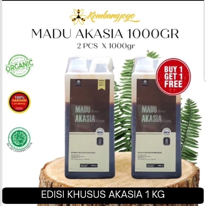 

MADU ASLI AKASIA 1 KG (AcasiaCrassicarpa) KEMBANG JOYO MALANG SERTIFIKAT HALAL RAW HONEY nektar
