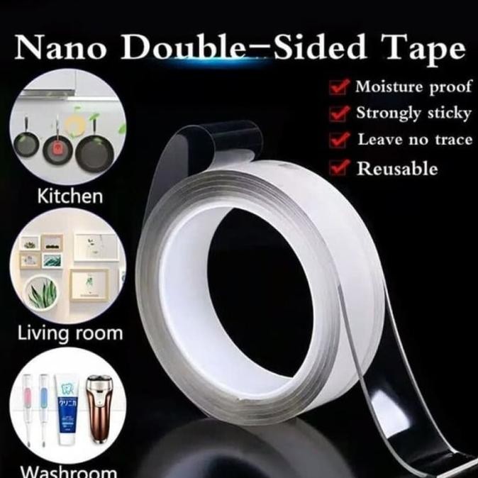 

2 ROLL NANO TAPE TRANSPARANT LAKBAN SERBAGUNA NANO DOUBLE TAPE ASLI