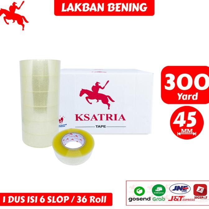 

LAKBAN OPP TAPE / LAKBAN BENING KSATRIA TAPE 300 YARD (1 DUS) ASLI