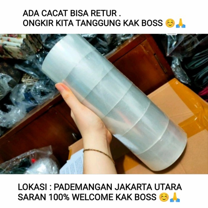

Cuci Gudang..!! Lakban Cokelat / Bening . 45 Mm / 100 Yard / 90 Meter . 1 Dus 72 Roll