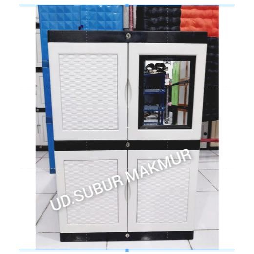PREMIUM LEMARI PLASTIK KACA KUNCI / LEMARI PAKAIAN / LEMARI KUNCI