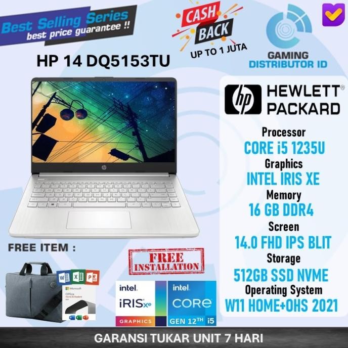 Laptop Hp 14 Core I5 Ram 16Gb 512Ssd Iris Xe W11 14Fhd Ips