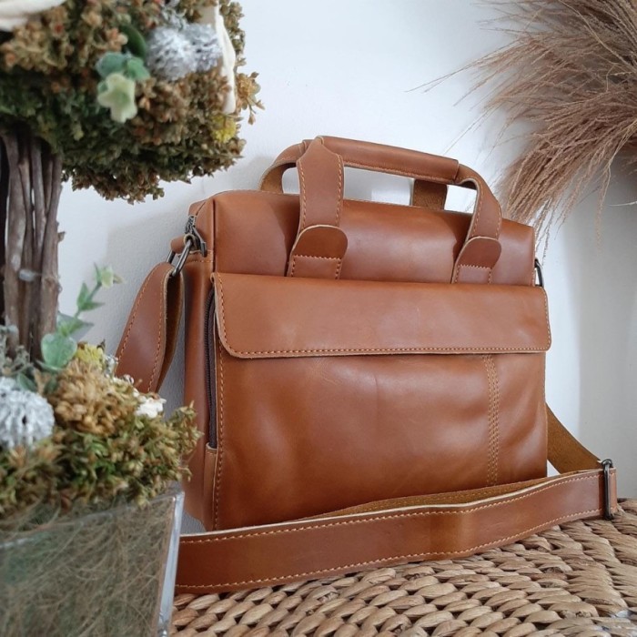 TAS LAPTOP KULIT ASLI ORIGINAL PREMIUM ELEGAN - TAS KERJA PRIA WANITA