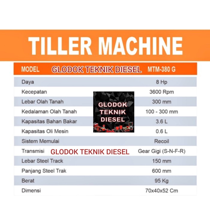 New Mesin Traktor Dangir Jagung Matsumoto Mtm-380G Tiller Bajak Mtm 380 G