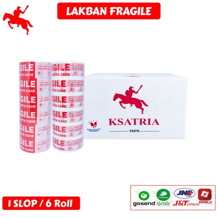 

Lakban Fragile Merah Tape 45mm x 80 Yard (1 Dus)