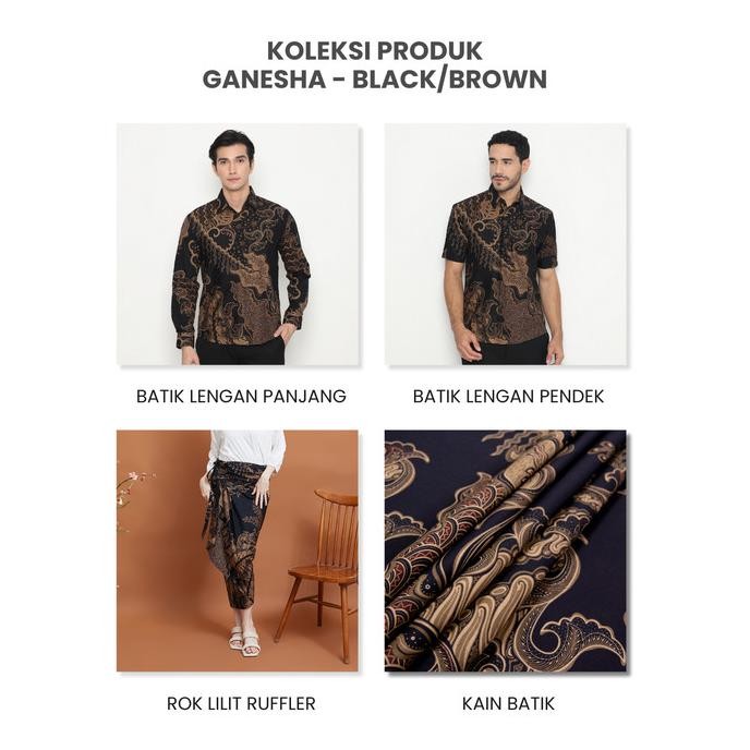 Enzy Batik Kain Batik Ganesha - Black/Brown BS09