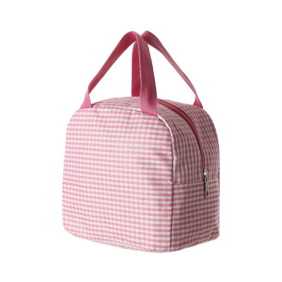 Miniso Tas Makan Siang Kotak-Kotak Klasik Saku Untuk Simple Portbale