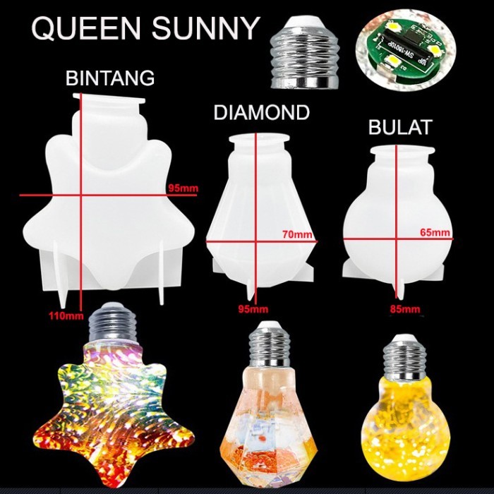 Cetakan Resin Handmade Diy Bola Lampu Bohlam Mold Silicone Silikon