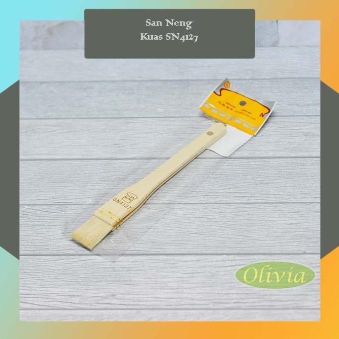 Sanneng Sn4127 Wool Pastry Brush / Kuas Wooden Handle