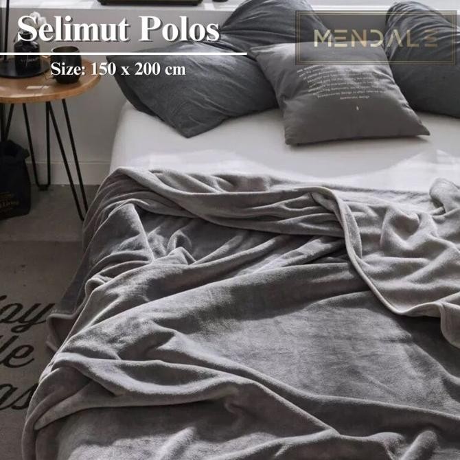 Selimut Bulu Lembut Pola Polos Uk Dewasa 150 X 200 Cm