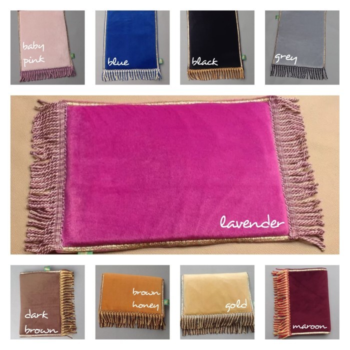 Sajadah Colour Velvet Premium Polos Muka Kepala Travel Beludru Bludru #Gratisongkir #Sale #Discount