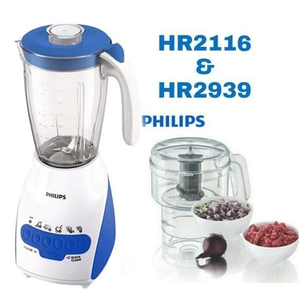 Philips Hr2116 + Hr 2939 Blender Gelas Kaca Paket Chopper Philips