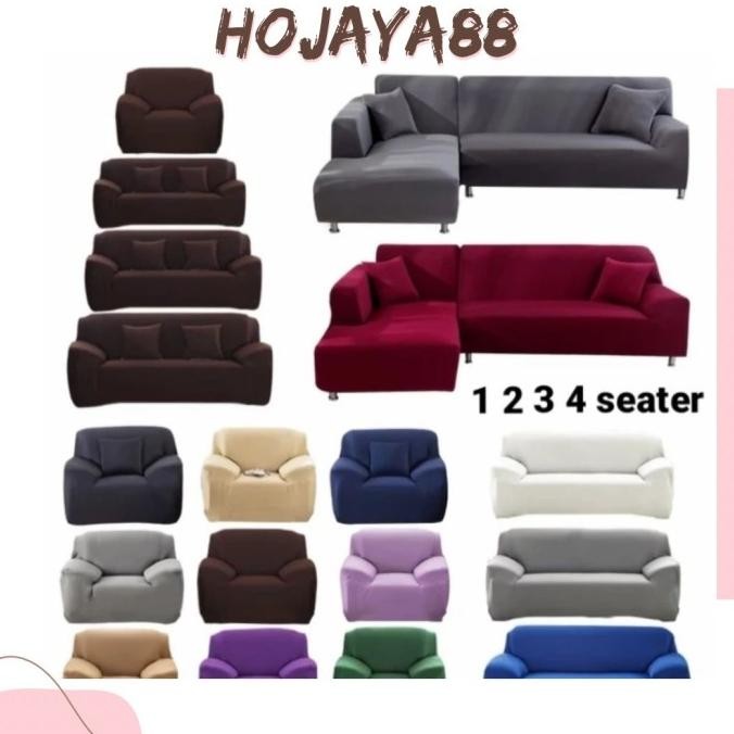 Cover Sofa Polos /Sarung Sofa Polos +Free 1Sarung Bantal -2Seater