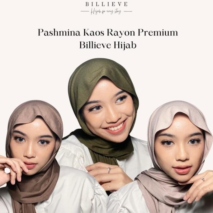 BIG SALE JIN PASHMINA KAOS BILLIEVE | PASHMINA RAYON | HIJAB RAYON PREMIUM 