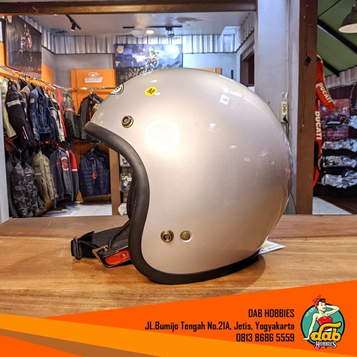 Helm Zeus 385C Silver Polos Helm Retro Sni Dot