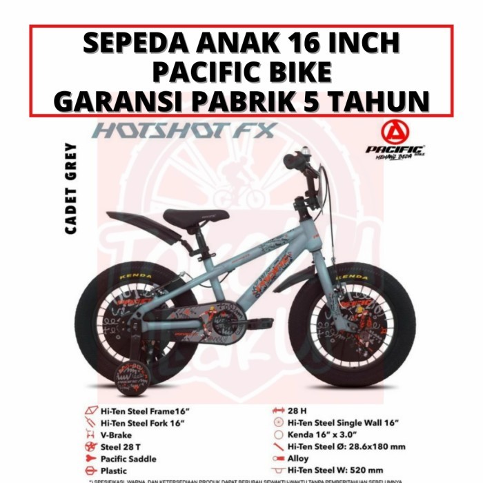 HOT SALE SEPEDA ANAK 16 INCH PACIFIC BIKE HOTSHOT BMX 16" LAKI LAKI RODA 4